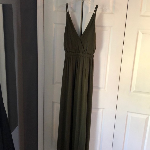 lost in paradise olive green maxi dress
